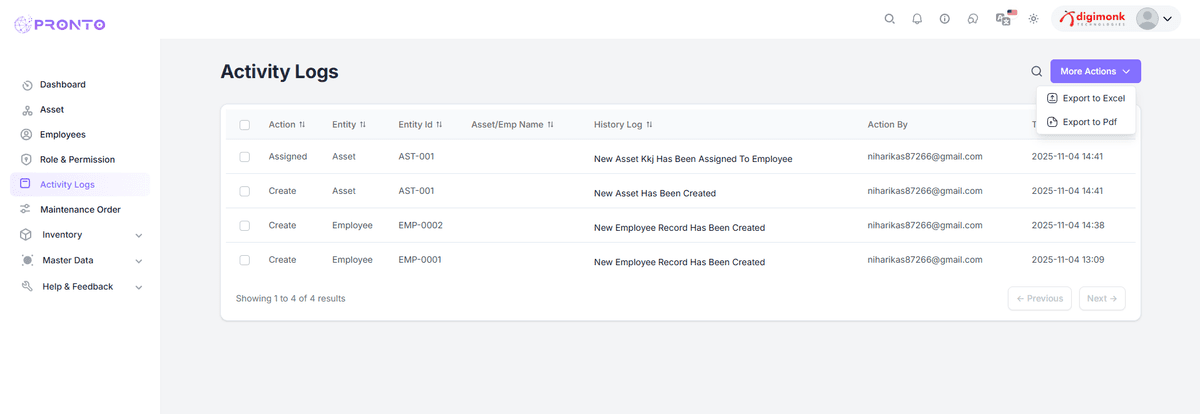 Activity Logs