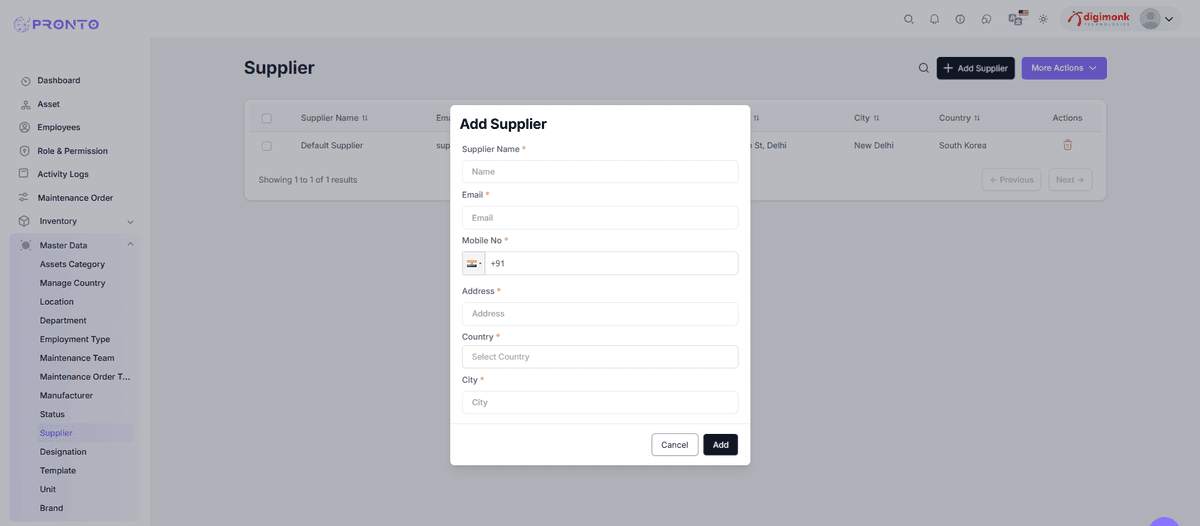 Add Supplier