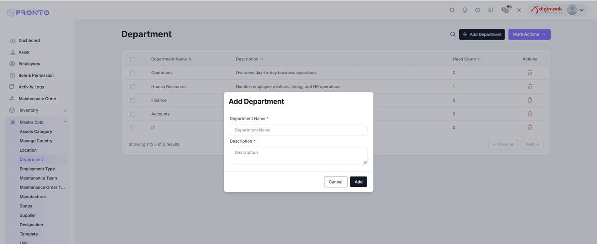 Add Department