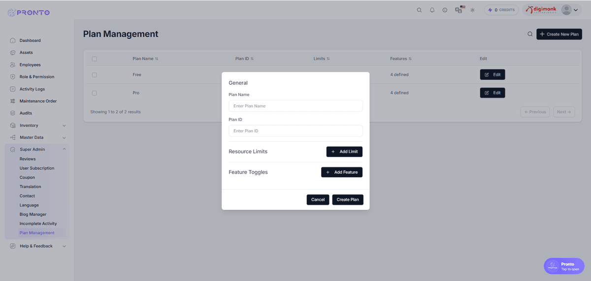 Create Plan Form