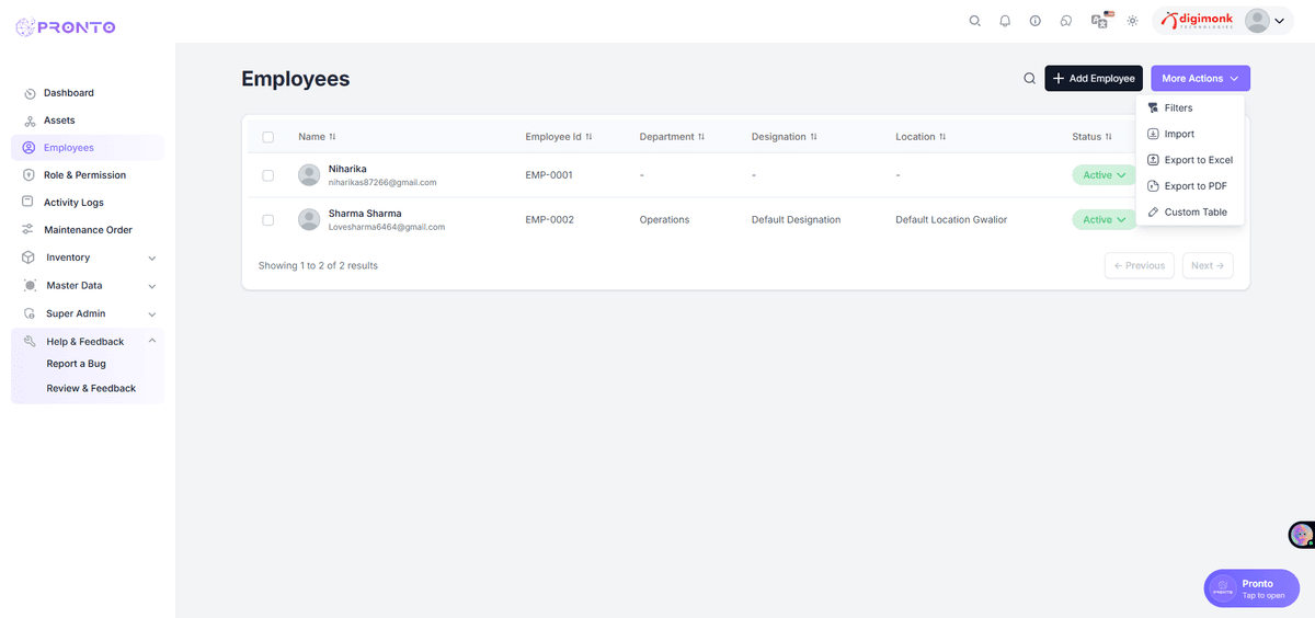 Filters Menu