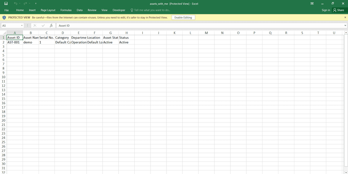 Excel Export