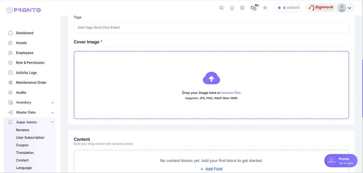 Create Blog Page